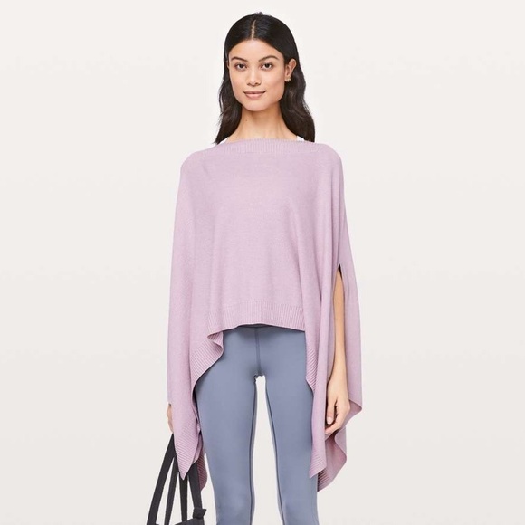 lululemon athletica Sweaters - Lululemon Forward Flow Poncho Light Purple Grey